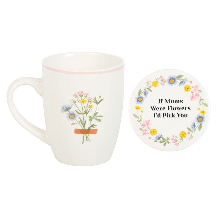 If Mums Were Flowers – Floral Mug & Coaster Gift Set