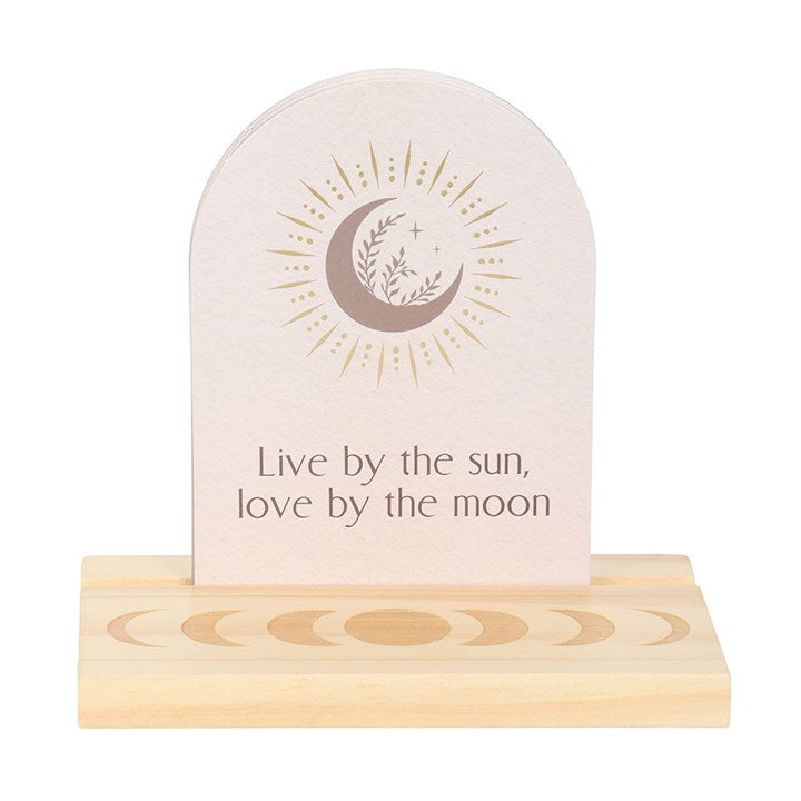 Luna Moth Affirmation Cards with Wooden Stand – Manifest Positivity & Growth