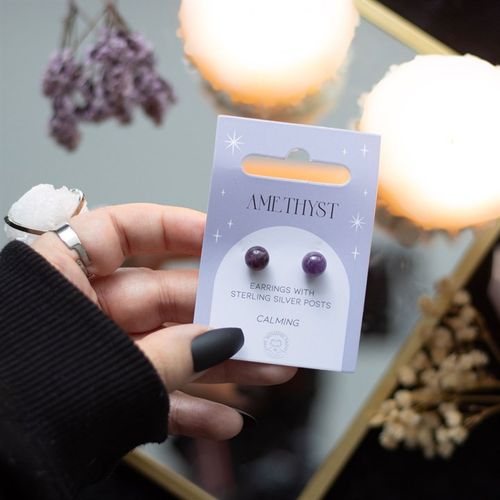 Serenity Studs – Amethyst Crystal Earrings
