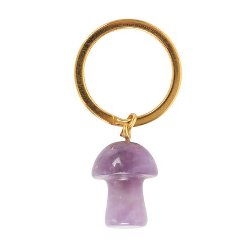 Mystic Bloom – Amethyst Crystal Mushroom Keyring