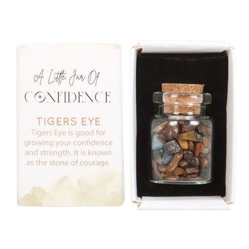 A Little Jar of Confidence – Tiger’s Eye Crystal Chips