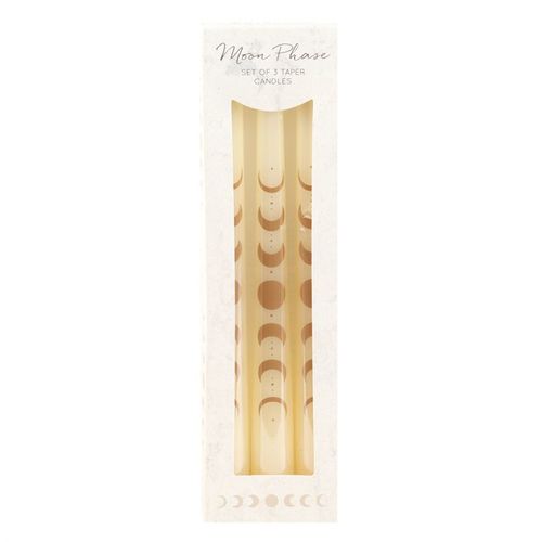 Lunar Phases Taper Candles-Set of 3