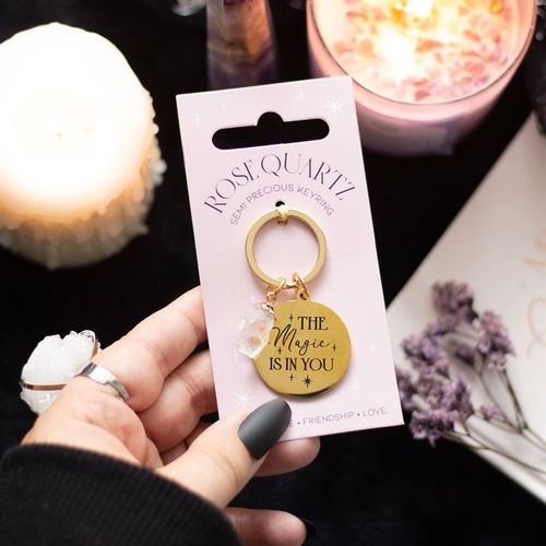 The Magic Within – Rose Quartz Crystal Keyring
