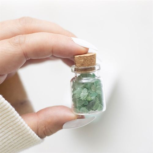 A Little Jar of Luck – Green Aventurine Crystal Chips