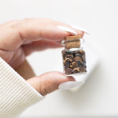 A Little Jar of Confidence – Tiger’s Eye Crystal Chips
