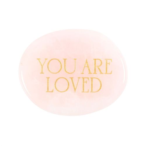 You Are Loved – Rose Quartz Palm Stone for Self-Love & Compassion