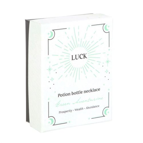 Fortune Charm – Green Aventurine Potion Bottle Necklace