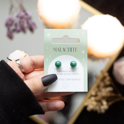 Empower Studs – Malachite Crystal Earrings