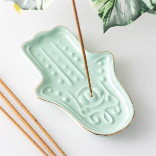 Blue Hamsa Hand Incense Stick Holder – Symbol of Protection & Tranquillity