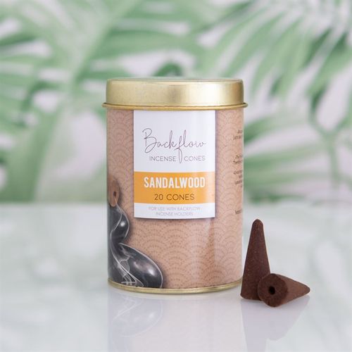 Elements Sandalwood Serenity Jumbo Backflow Incense Cones – 6 Tins