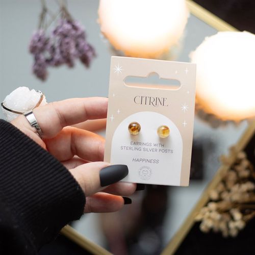 Radiance Studs – Citrine Crystal Earrings