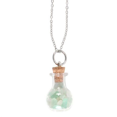 Fortune Charm – Green Aventurine Potion Bottle Necklace