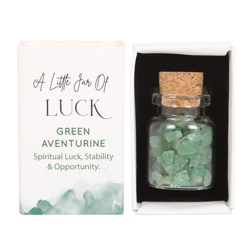 A Little Jar of Luck – Green Aventurine Crystal Chips