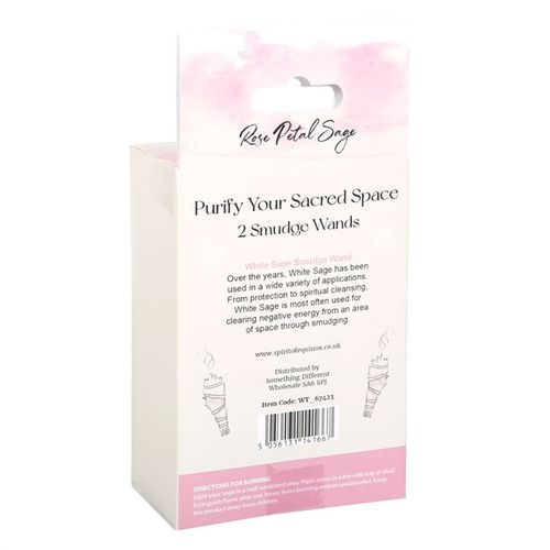 Sacred Bloom–Rose Petal Sage Smudge Wands Set of 2