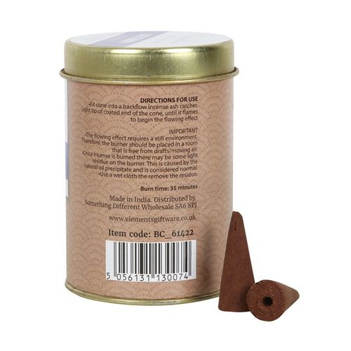 Elements Nag Champa Harmony Jumbo Backflow Incense Cones – 6 Tins