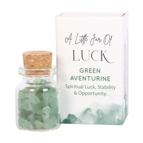 A Little Jar of Luck – Green Aventurine Crystal Chips
