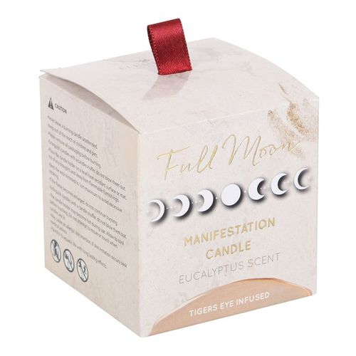 Full Moon Manifestation Candle – Eucalyptus & Tiger's Eye