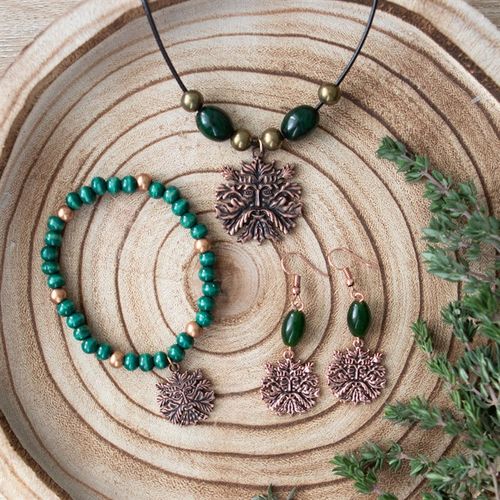 Ancient Wisdom Green Man Charm Bracelet