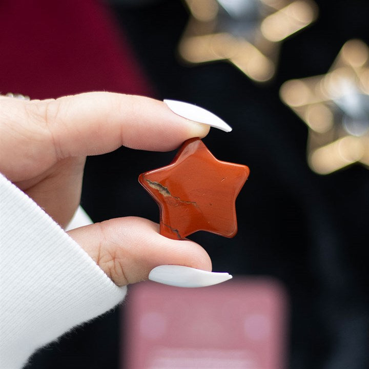 Red Jasper Crystal Star in a Velvet Bag