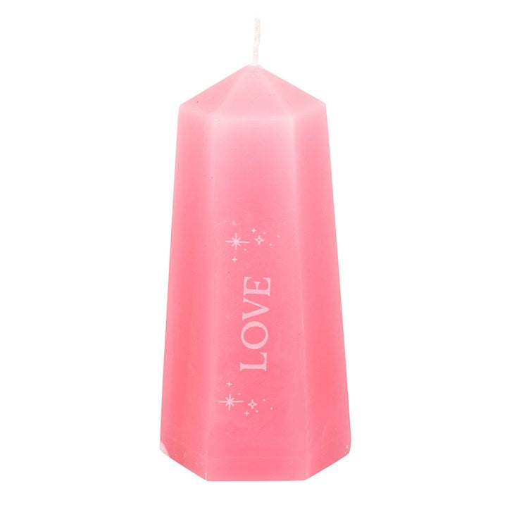 Rose Quartz Love Tower Candle