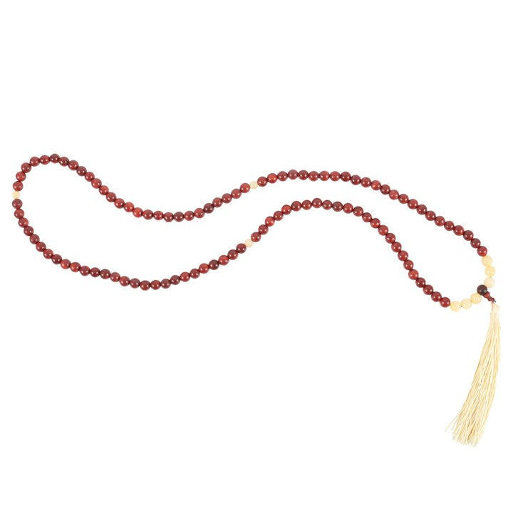 Solar Strength – Rosewood & Yellow Jasper Mala Necklace