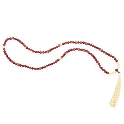 Solar Strength – Rosewood & Yellow Jasper Mala Necklace