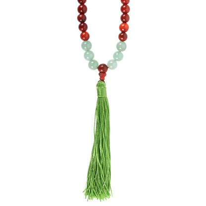 Heartflow Mala – Rosewood & Green Aventurine Necklace