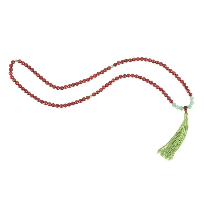 Heartflow Mala – Rosewood & Green Aventurine Necklace