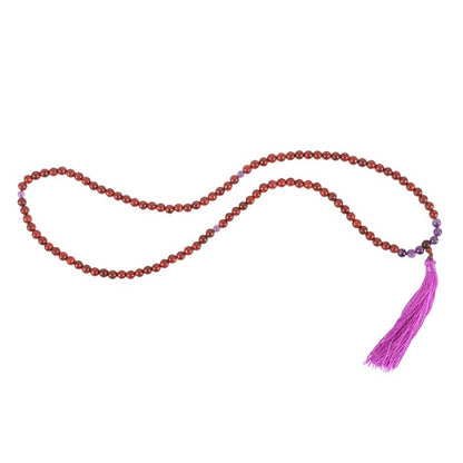 Mystic Vision – Rosewood & Amethyst Intuition Mala Necklace