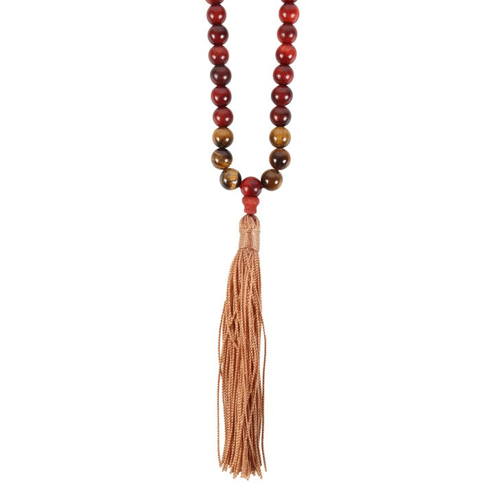 Courageous Voice – Rosewood & Tiger’s Eye Mala Necklace