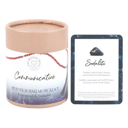 Truthflow Mala – Rosewood & Sodalite Communication Necklace