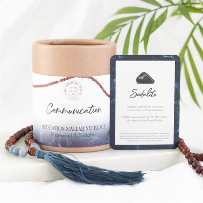 Truthflow Mala – Rosewood & Sodalite Communication Necklace
