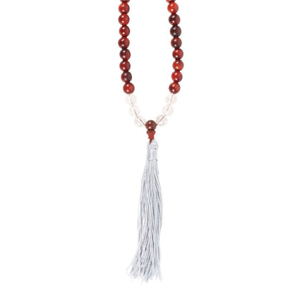 Serenity Mala – Rosewood & Clear Quartz Necklace