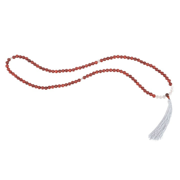 Serenity Mala – Rosewood & Clear Quartz Necklace