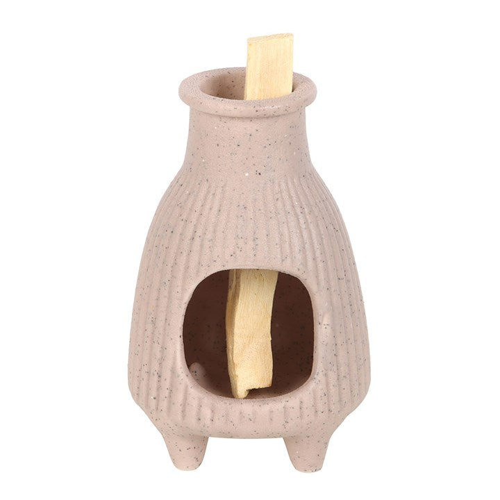 Serenity Greige Ribbed Palo Santo Burner