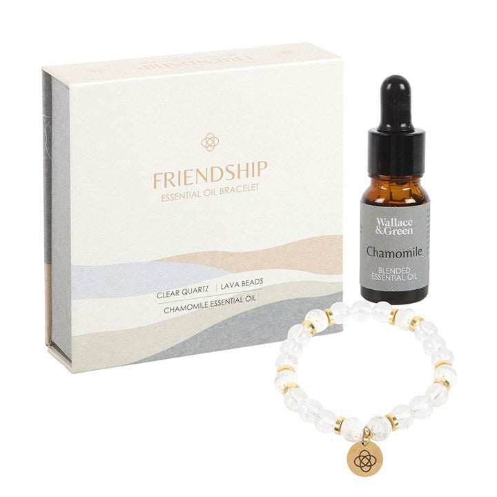 Eternal Bond – Clear Quartz Friendship Essential Oil Bracelet