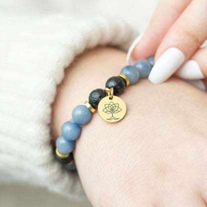 Tranquil Soul – Blue Lace Agate Inner Peace Essential Oil Bracelet