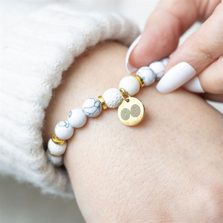 Serene Balance – Howlite Stress Less Essential Oil Bracelet