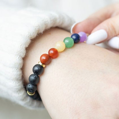 Seven Chakra Aromatherapy Gemstone Bracelet