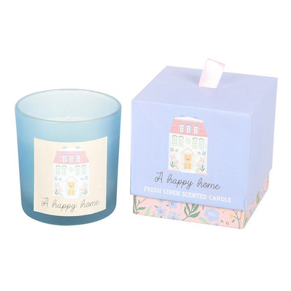 A Happy Home – Fresh Linen Scented Candle"