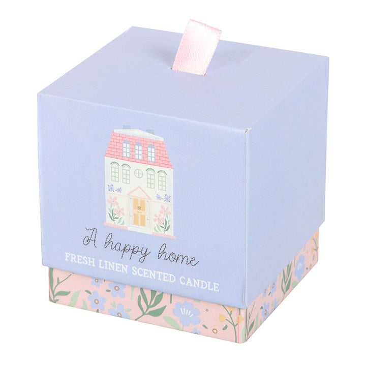 A Happy Home – Fresh Linen Scented Candle"