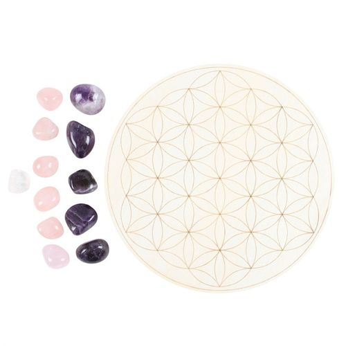 Flower of Life Crystal Grid Set – Love, Harmony & Connection