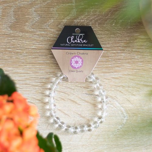 Aurora’s Light – Clear Quartz Crown Chakra Bracelet