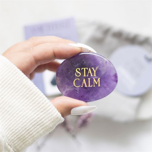 Stay Calm – Amethyst Palm Stone for Peace & Clarity