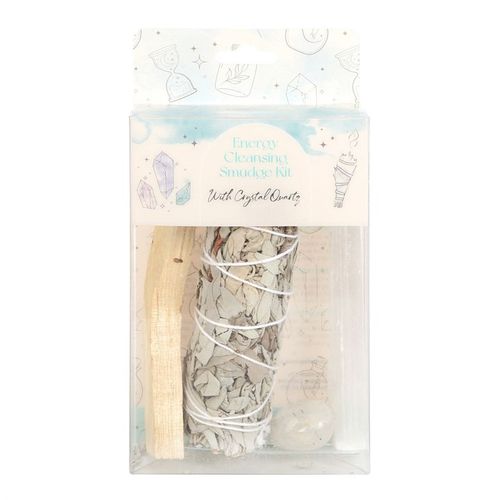 Sacred Energy – Smudge Kit with Clear Quartz Crystal