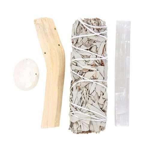 Sacred Energy – Smudge Kit with Clear Quartz Crystal