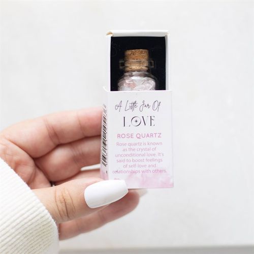 A Little Jar of Love – Rose Quartz Crystal Chips