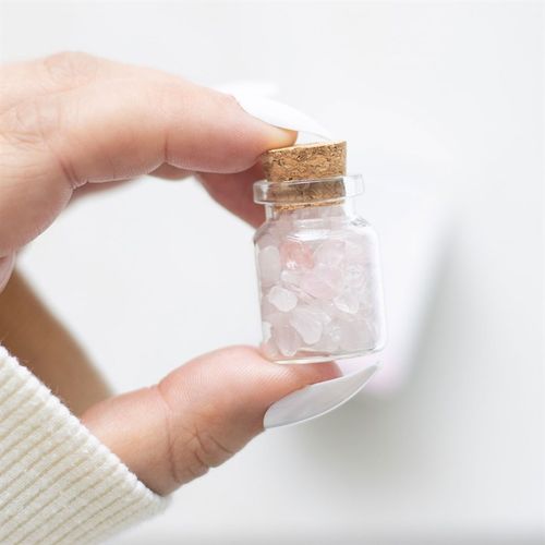 A Little Jar of Love – Rose Quartz Crystal Chips