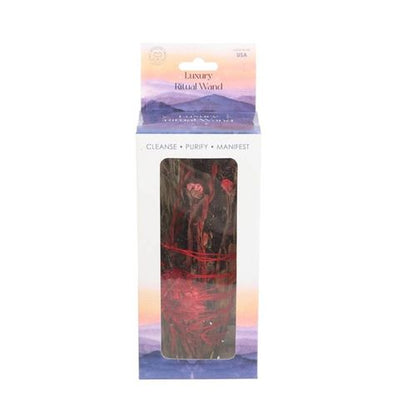 6in Rosemary & Red Flower Ritual Smudge Wand