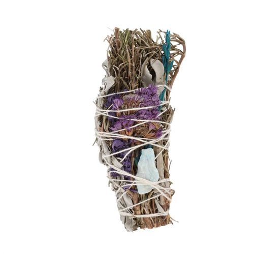 6in Rosemary, Sage & Aventurine Smudge Wand